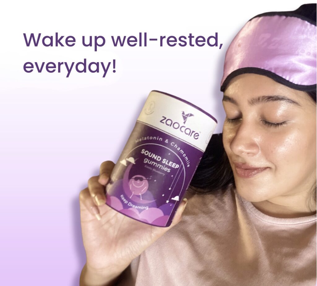 Zaocare Sound Sleep Gummies contain Melatonin and chamomile which help sleep better
