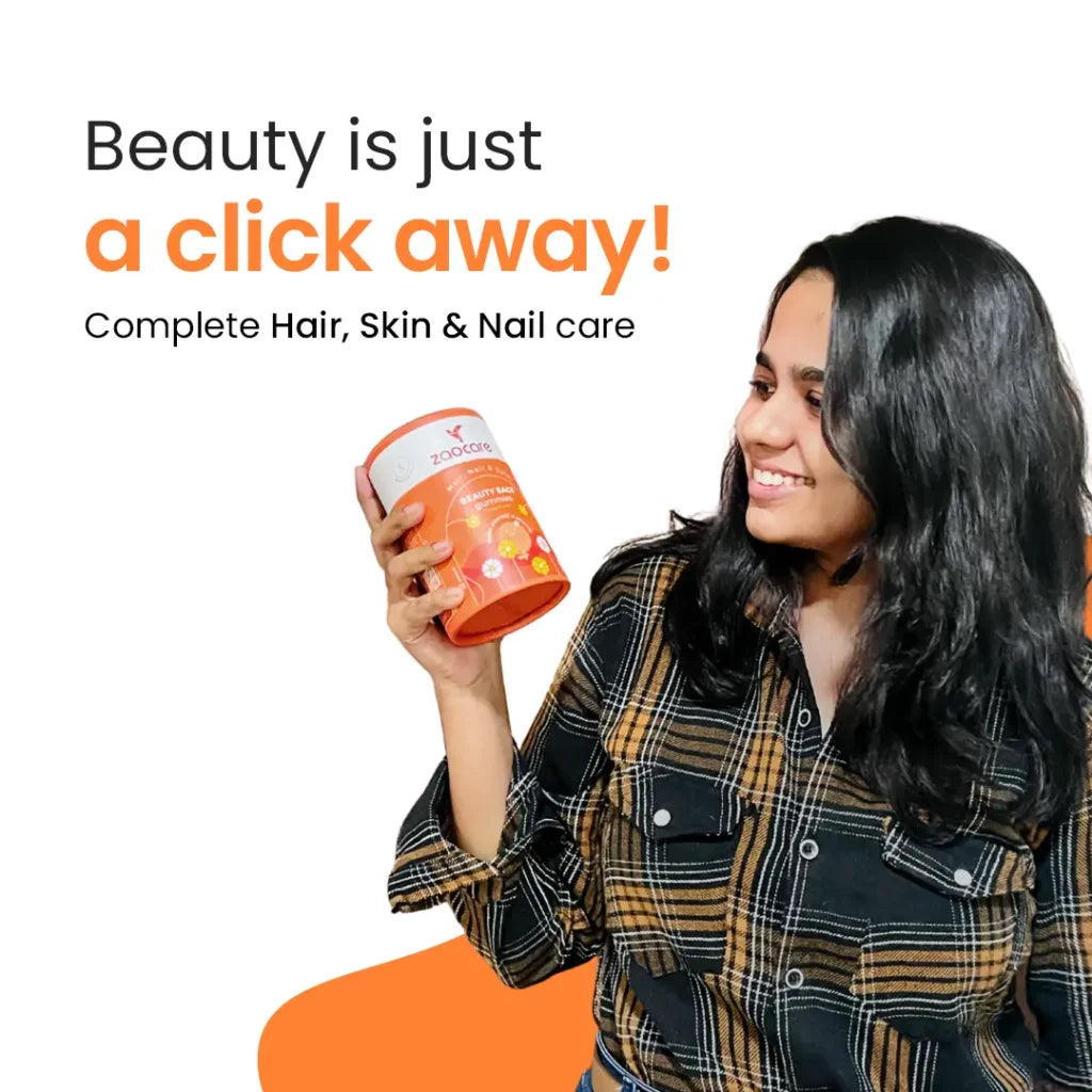 Zaocare Biotin Gummies for hair and skin help with hair health, skin health and nail care