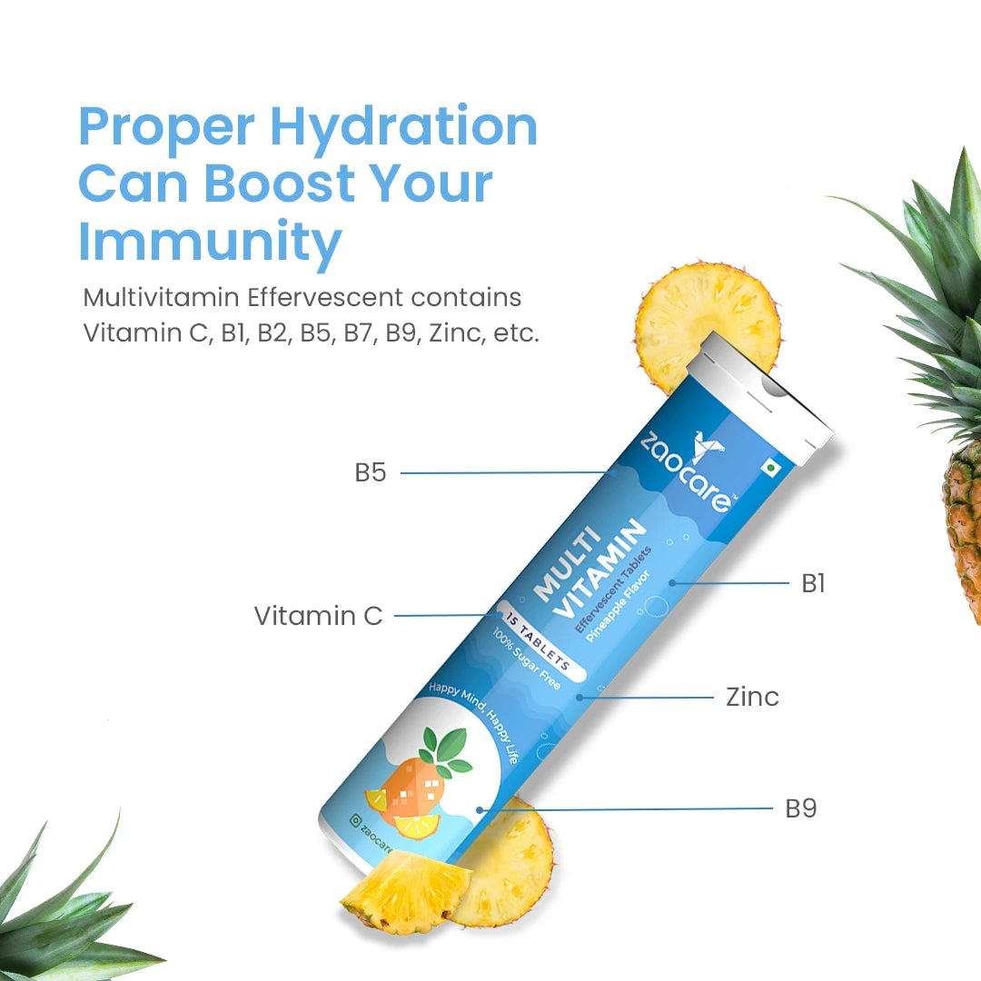 Zaocare Multivitamin Effervescent Tablet help with hydration and immunity