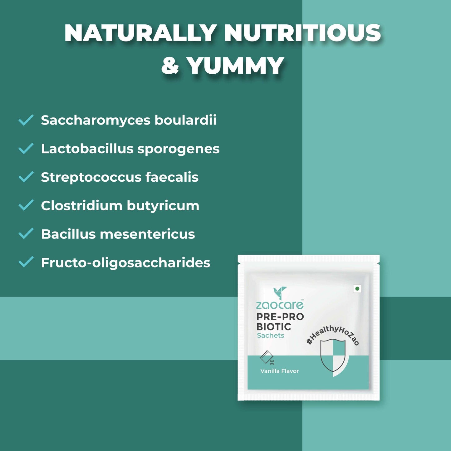 Ingredients for Zaocare Pre Probiotic Sachet - Zaocare
