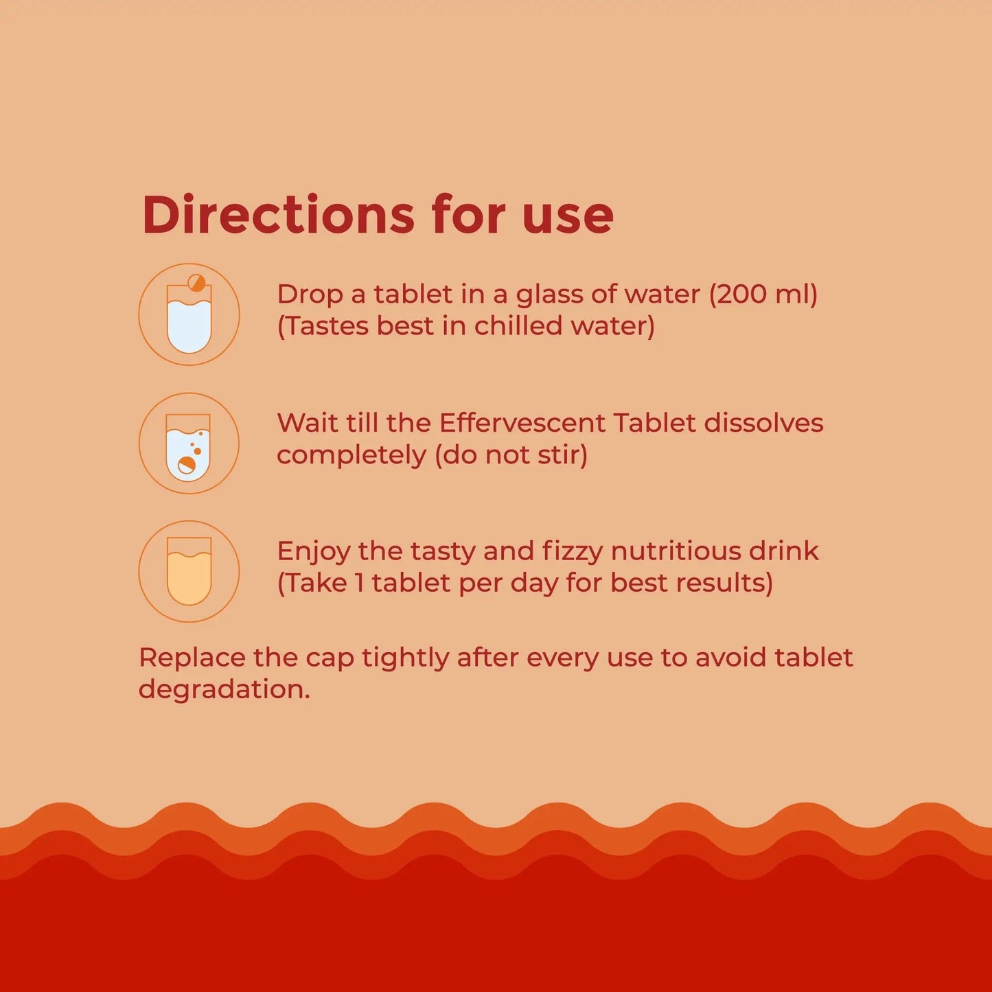 Direction for use of Zaocare Vitamin C and Zinc Tablets