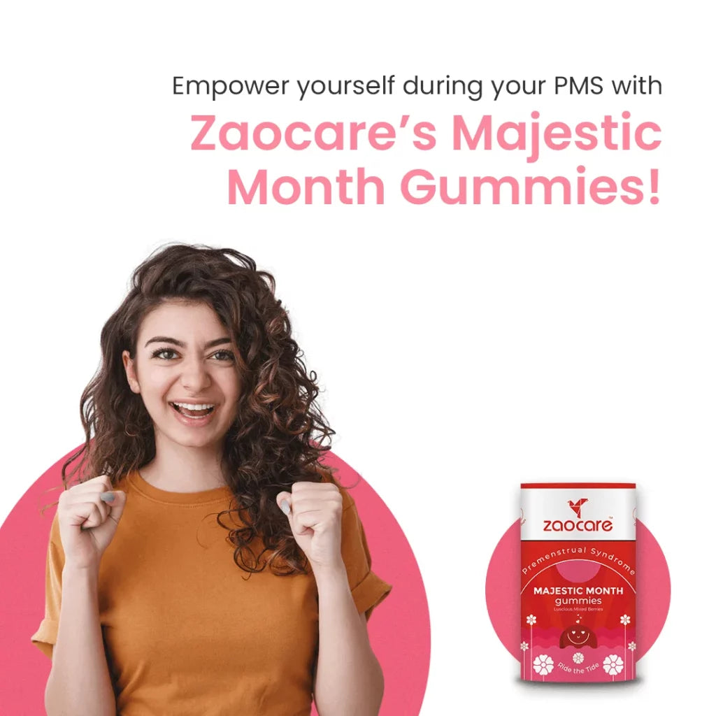 Zaocare PMS Gummies reduces period cramps by balancing hormones