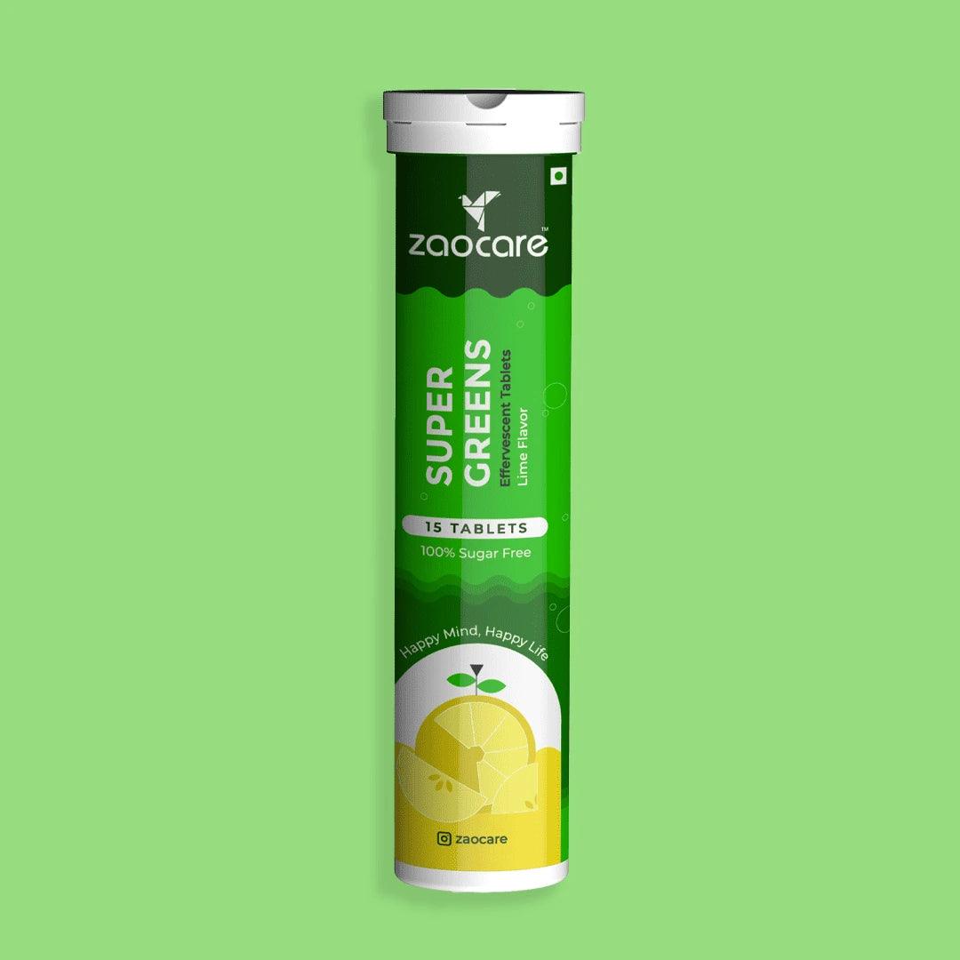 Zaocare Supergreens Tablet are loaded with fibers and work as gut detox