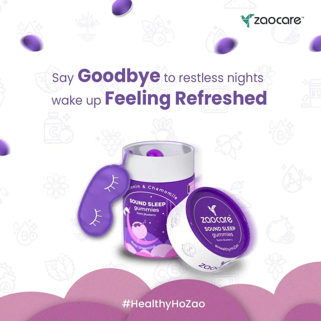 with Zaocare Sound Sleep Gummies say goodbye to restless nights & Wake up feeling refreshed