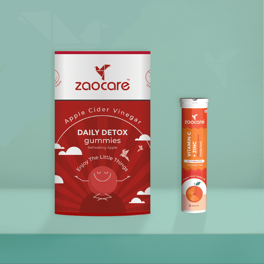 Zaocare ACV Gummies + Vitamin C & Zinc Effervescent Combo - Zaocare