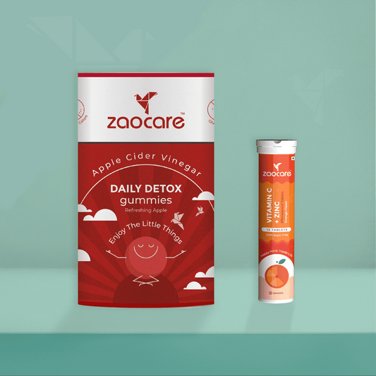 Zaocare ACV Gummies + Vitamin C & Zinc Effervescent Combo