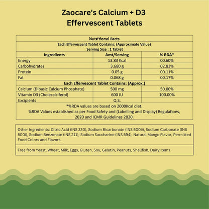 Zaocare Calcium & Vitamin D3 Tablet